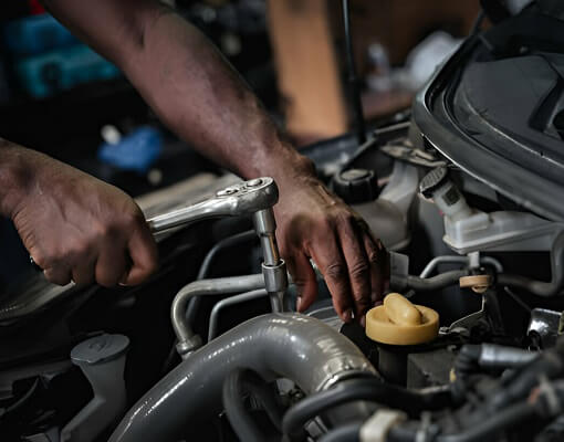 Mechanic Checking Car And Maintenance